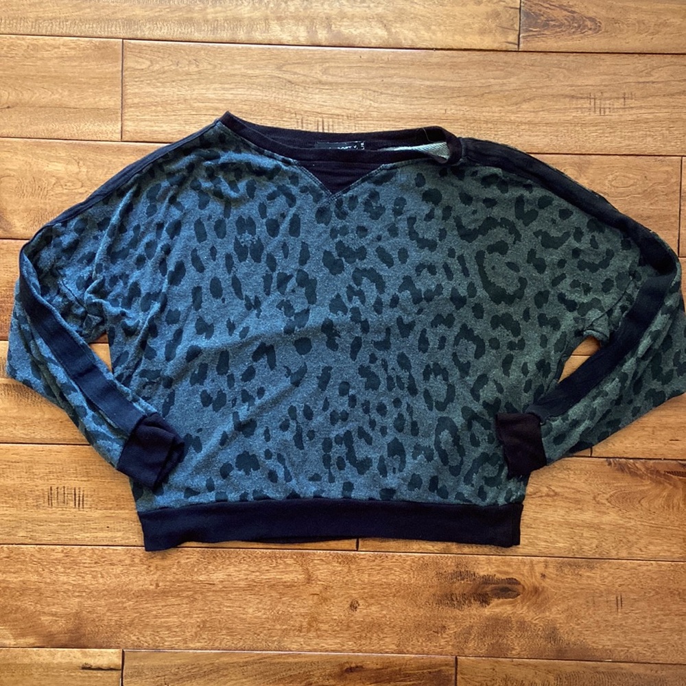 William Rast Cheetah Print Cropped Top